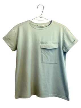 Punto Blanco Sage Green Cropped Boxy Fit 100% Cotton T-Shirt – Size Small EUC